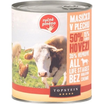 Topstein Masíčko v plechu hovězí 8 x 0,8 kg