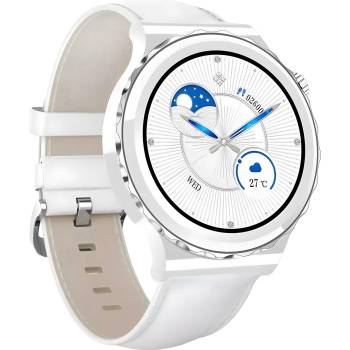 LIGE Умен Часовник lige tr-35364 - Бял / Сребрист / Кожа kp35364 (tr-35364)