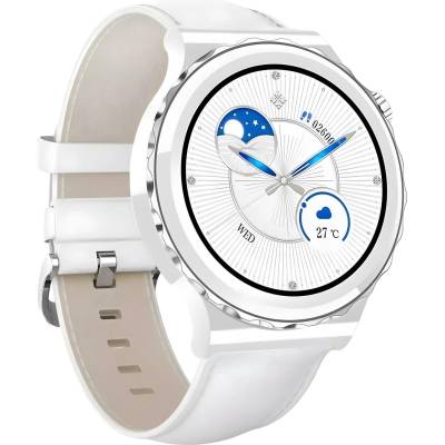 LIGE Умен Часовник lige tr-35364 - Бял / Сребрист / Кожа kp35364 (tr-35364)