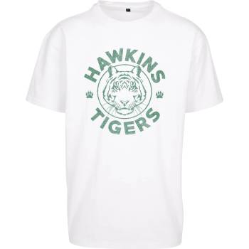 MERCHCODE Тениска Stranger Things Hawkins Tigers Oversize Tee white XXLUB-MC1468-00220 - Черен, размер L