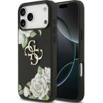 GUESS зърнести рози и голямо 4G лого калъф за iPhone 17 Pro Max черен (GUHCP17XPGROP4MK)