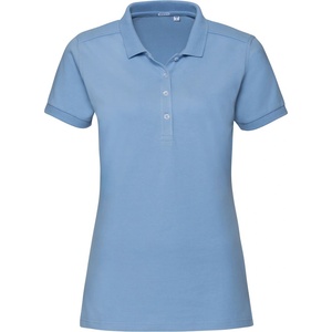 Russell Athletic 566F / Дамска еластична поло тениска с къс ръкав - цвят sky XL (10566F46404)