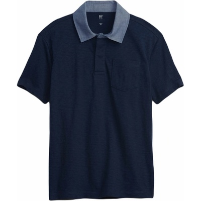 GAP Chambray Polo tmavo modrá modrá