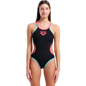 arena one double cross back black/coral/water l - uk36