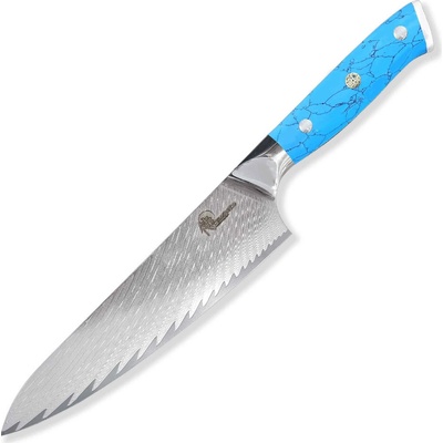 Dellinger nôž kuchynský Chef/Gyuto 21 cm Blue Stone VG-10 Damascus