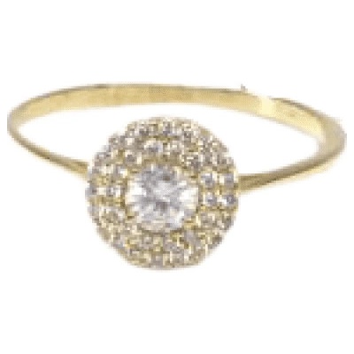 Pattic prsten ze žlutého zlata se středovým zirkonem PR115906101