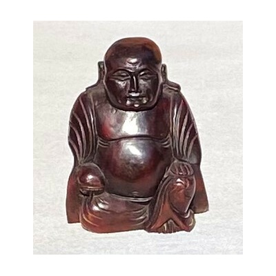Hotei 21 cm (veselý, šťastný, happy Buddha) - dřevěná soška