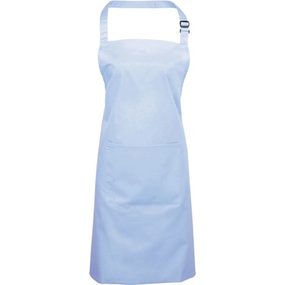 Premier Zástěra Colours PR 154 s laclem a kapsou na břiše COT-39015403799 Modrá světlá