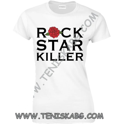 Fruit of the Loom Тениска с надпис - Rock star killer