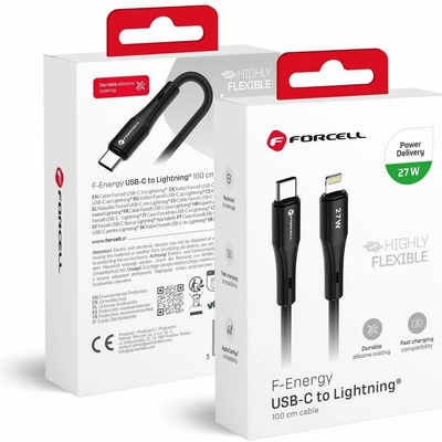 Forcell C346 Type C to Lightning Pd 3A 27W Silicone 1m černý