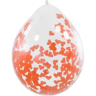 Folat BALÓNKY latexové s červeným srdcem konfety 30 cm