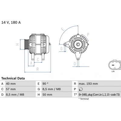 Generátor BOSCH 0 986 083 850 (0986083850)