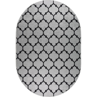 Vitaus Тъмносив миещ се килим 120x180 cm - Vitaus (KRN-S9518-Oval-120x180)