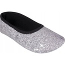 Prelamované dievčenské baleríny strieborné