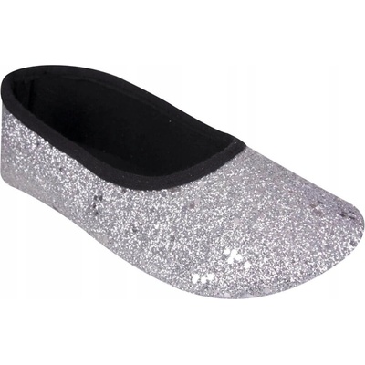 Prelamované dievčenské baleríny strieborné