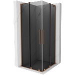 Mexen Velar L Duo плъзгаща се душ кабина 80 x 80 cm, графит, четкана мед - 871-080-080-02-43-65 (871-080-080-02-43-65)