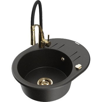 Mexen Kevin гранитна кухненска мивка с 1 отделение с отцедник и кухненски (6517-75-73450-57-G)