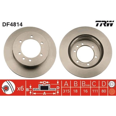 Brzdový kotúč TRW DF4814