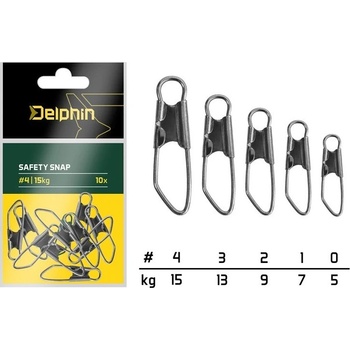 Delphin Karabinka Safety Snap Veľkosť 4 10 ks Nosnosť 15 kg