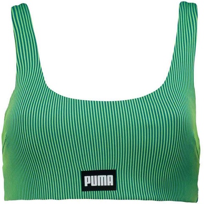 PUMA Ribbed Scoop Neck Bikini Top - Green