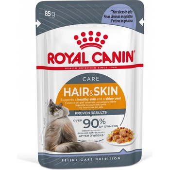 Royal Canin Hair&Skin 12x85g в желе мокра храна в желе за възрастни котки, здрава кожа, красива козина