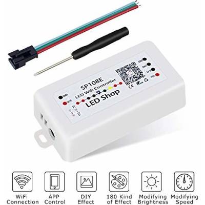 Ledshopik WIFI ovladač digitálních RGB pásků - SP108E, 2048 pixelů, 5-24V