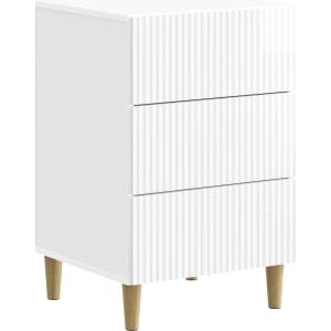 vidaXL Нощен шкаф Бял гланц 43 x 41 x 66, 5 см Инженерна дървесина (894559)