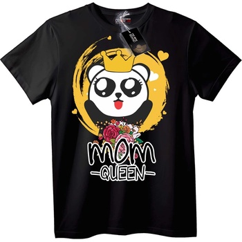 NOONEBRAND Тениска Мама Кралица Панда - S, White