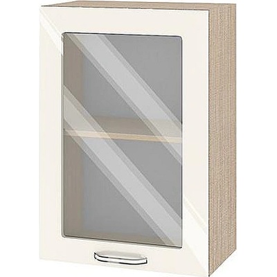 ИРИМ Горен кухненски шкаф витрина Сити МФ-Крийм гланц-11-218 50 см