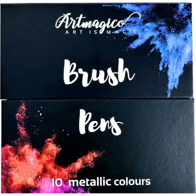 Artmagico Brush pens 10 ks metalické odstíny 181967
