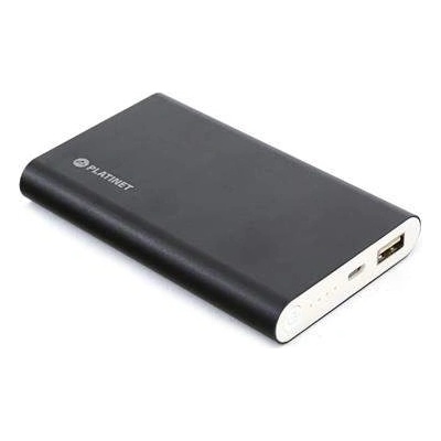 Platinet Power Bank 10000 mAh - външна батерия с USB изход за таблети и смартфони (черен-бял)