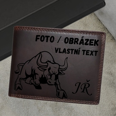 ARTEMO Luxusní personalizovaná pánská kožená peněženka s vlastním gravírováním RFID ochrana Dárková krabička zdarma