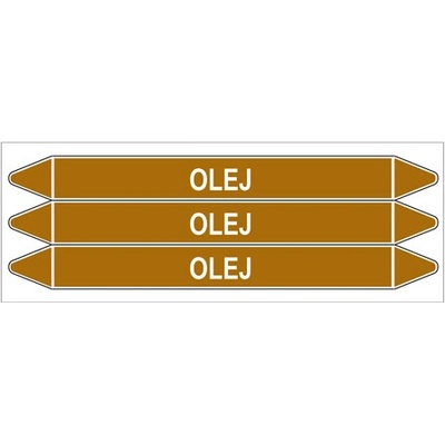 Značení potrubí, olej,3 ks, 355 × 37 mm PZ 008087