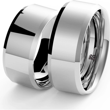 Blink Blink Široké obrúčky so skosenou hranou biele zlato 5018 BL