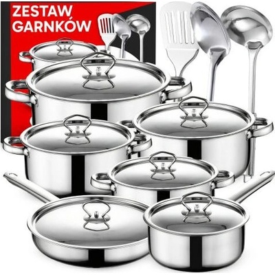 Retoo 15 части комплект съдове от неръждаема стомана - Сребрист (RET-OR205)