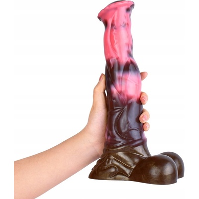 FAAK dildo ve tvaru koňského penisu v varlaty a přísavkou 25,5 cm