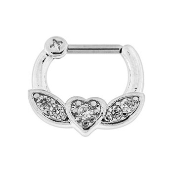 Piercingate piercing do bradavky srdce PBR00047 Čirá