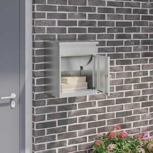 vidaXL Пощенска кутия за пратки със съхранение Черно 47, 5 x 38 x 59 см (874945)