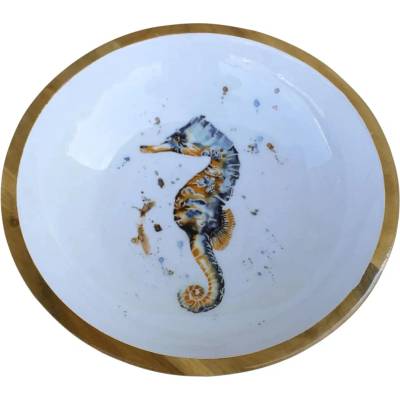 SEA Club Mísa - Mořský koník, mangové dřevo se smaltem 25 x 7,5 cm