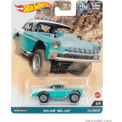 Mattel hot wheels Chevrolet Bel Air Big-air 1957 1:64 zelená biela