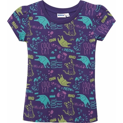 Winkiki Kids Wear Dívčí tričko Cool Cat fialová
