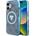 GUESS IML Metal Glitter 4G Circle Triangle MagSafe Case за iPhone 16 - син (3666339430368)