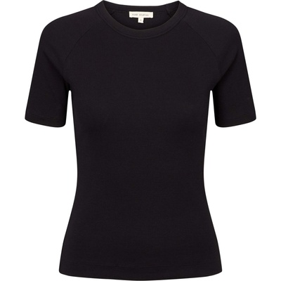 Esmé Studios Тениска 'ESBlossom SS O-neck Rib' черно, размер XS