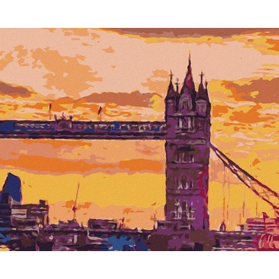 Malování podle čísel Londýnský Tower Bridge při západu slunce