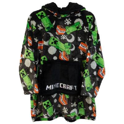 CurePink: | Dětská mikina Minecraft: Creeper TNT (délka 72 cm) černý polyester [99BW2AMNC]