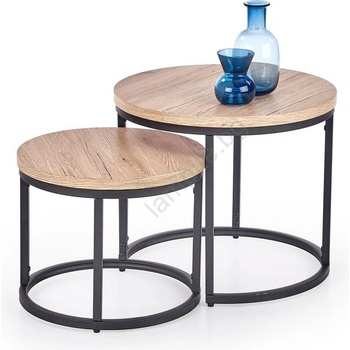 Halmar Комплект от 2 холни маси jeno, дъб/черно (ha0183)