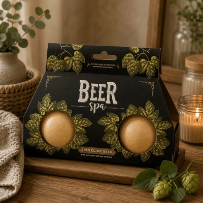 Bohemia Gifts Beer Spa pěnivá koule do koupele 2 x 100 g