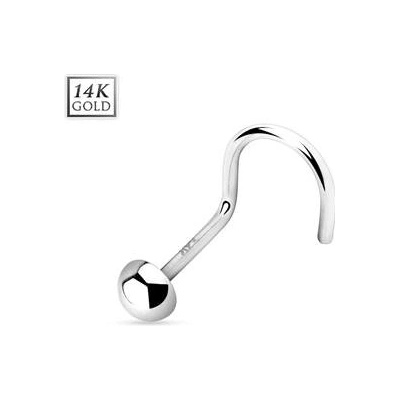 Šperky4U zlatý piercing do nosu půlkulička ZL01070-WG