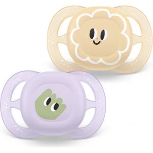 Philips AVENT Залъгалки Philips Avent Ultra Start 0-2м пастелни декор очички, момиче (Ultra Start)