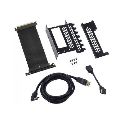 Универсален брекет и кабел за вертикален монтаж за видео карта CableMod PCIe x16, 1x DisplayPort, 1x HDMI кабел (CABLEMOD-ZURC-016)